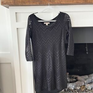 Banana Republic Gray Sheath Dress 3/4 Sleeve Scoop Neck